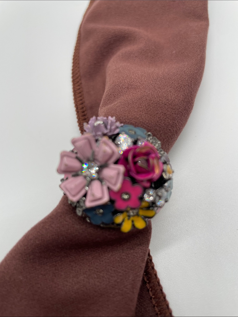 Juicy Couture Vintage Multicolor Floral Enamel Adjustable Ring Size 7-8